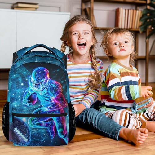 Football Backpack for Boys - 17 Inch Elementary School Kids Backpacks for Football Lovers - Sport Lightweight Bookbag for Children3