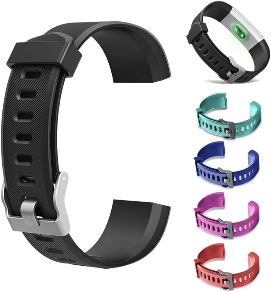 Biosa Replacement Wristbands for ID115Plus HR Smart Watch, Adjustable Bands with Colorful ID115Plus HR Smart Watch Accessories Replacement Bands, Black