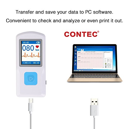 Contec PM10 Portable Ecg/Ekg Monitor Pc Software Electrocardiogram Bluetooth Heart Rate Beat Lcd Monitor Pm10 thumb #1
