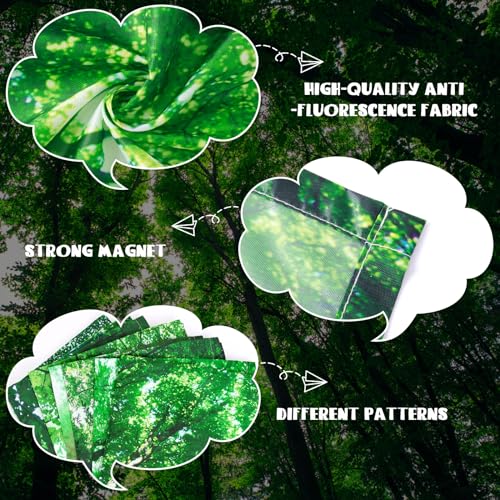 Image of Yahenda 8 Packs Magnetic Fluorescent Light Covers 4 x 2 Feet Ceiling Panel Light Shade Decorative Covering Filters for Classroom Office School Home Hospital Decor (Forest)