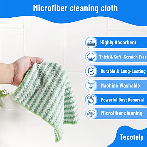 Tecotely Microfiber Cleaning Cloth & Reusable Kitchen Towels Dish Cloth High Absorbent 12"X12" (6 Pack) - Easy To Clean Quick Drying #TOP1