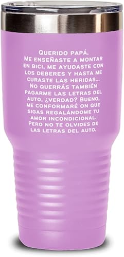 Querido papa, Me ensenaste a montar en bici, me ayudaste con los deberes