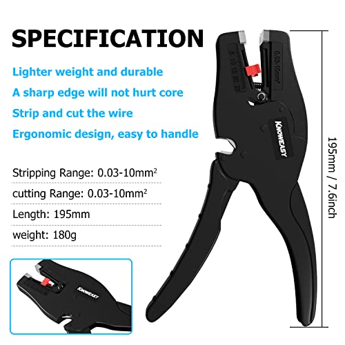 Image of Knoweasy Wire Stripper : 2-in-1 Heavy Duty Wire Stripper Plier and Cutter for 32-7 AWG (0.03mm-10mm), Essential Stripping and Cutting Tool for Professionals and DIY Enthusiasts