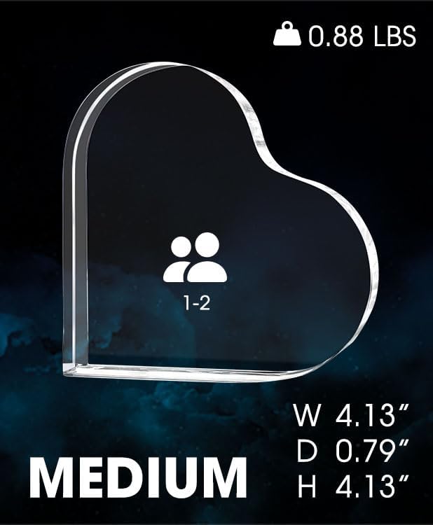 Miniatura 2 de Imágenes personalizadas de cristal  Marco de fotos de cristal en forma de corazón, cumpleaños, recuerdo personalizado para ella, él, regalos de