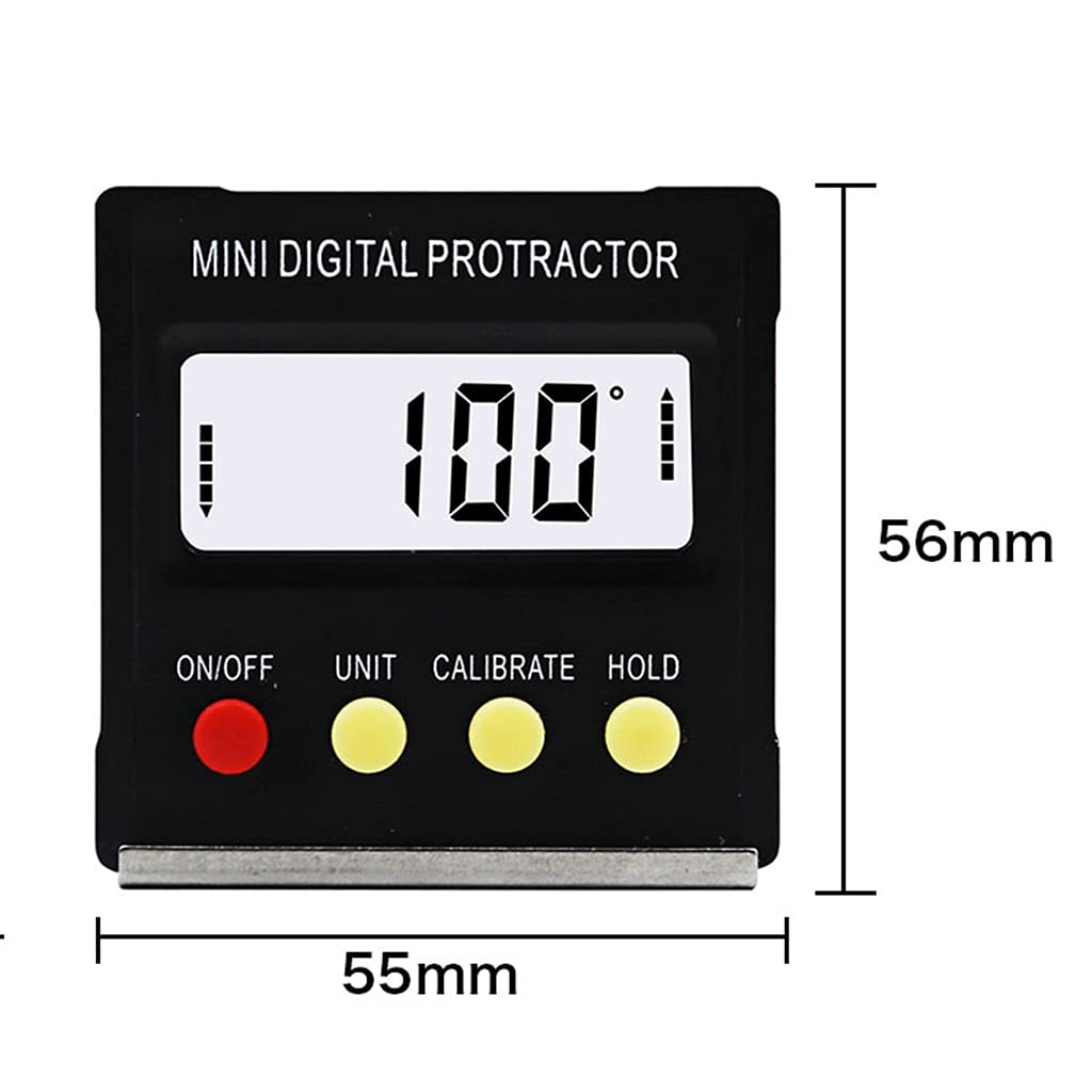 Mini goniometro digitale da 360 gradi Inclinometro elettronico con scatola di livello Strumenti di misurazione a base magnetica