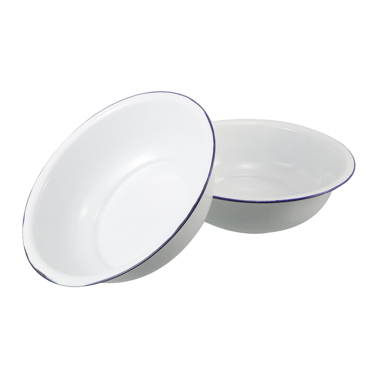 2 Vaschette per Pediluvio in Smalto Vintage, Lavabo Bagno in Metallo Smaltato Resistente, Bacinella Smaltata per Ammollo Piedi e Lavaggio, Dimensioni Generose Adatte a
