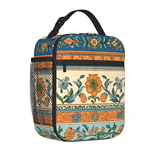 FYCFSLMY Bohemian Outdoor Insulated Lunchbox Reusable Picnic Cooler Bag For Women Men Work Travel Office
