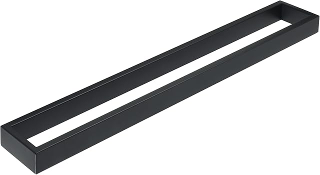 Sayayo Towel Rail Wall Mounted Black Towel Holder Hand Towel Ring for Bathroom Kitchen SUS304 Stainless Steel 24-Inch/600MM, EGKN2210-600-B