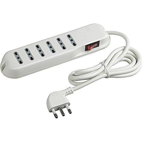 Immagine del prodotto BTicino 3631DB Ciabatta Multipresa a 6 Uscite Bipasso con Interruttore Luminoso, 3500 W, 250 V, Bianco