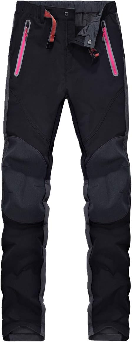 Montbreaker Outdoor Sports All Seasons Waterproof Ribstop Hiking Pants Stretch Softshell Walking Ski Trousers Black L