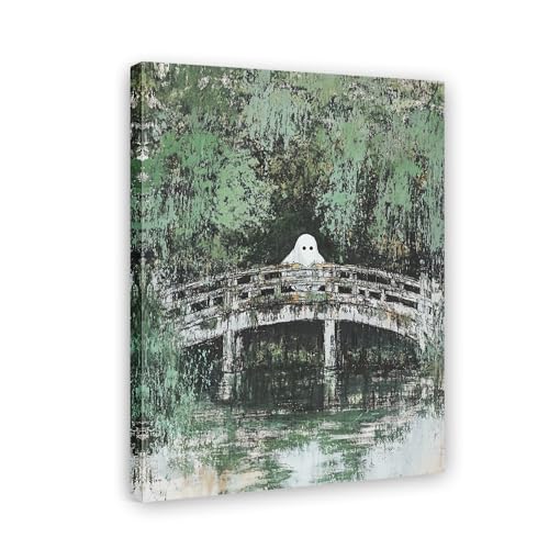 Water Lily Pond Painting Halloween - Toile Murale 60x90cm pour Remplacer Déco Classique