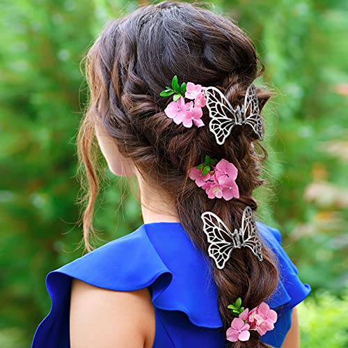 4 Pieces Of Butterfly Hair Clips Butterfly Hair Clamps Non Slip Claw Clips Gold Silver Rose Gold Hair Claw Alloy Hair Clamps Decorative Hair Accessories For Women Girls Thick Thin Hair #TOP5