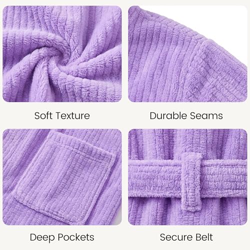 Image of PJGGZ Hooded Bathrobes for Women, Soft Long Towel Robes for Women - Quick Dry yet Warm