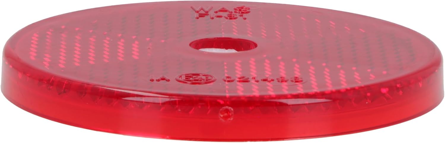 50 x Red Round Circular Reflectors for Driveway Gate Fence Posts Trailer Rears