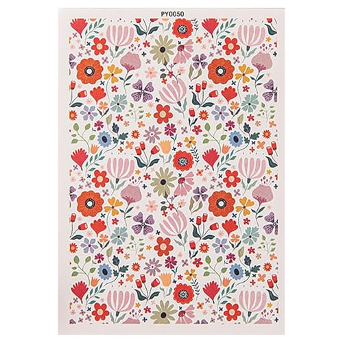 Undergglase Transfers - Calcomanías de arcilla floral, rústicas, hechas a mano, soluble en agua, papel de transferencia colorido para manualidades, cerámica, adultos, porcelana