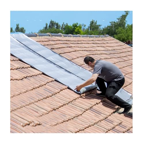 Rouleau de membrane d'étanchéité en bitume épais et flexible pour torche sur toiture asphalte - Ruban en aluminium durable pour tuyau, toit, fenêtre, joint d'étanchéité (1,2 mm x 1 m x 6 m)