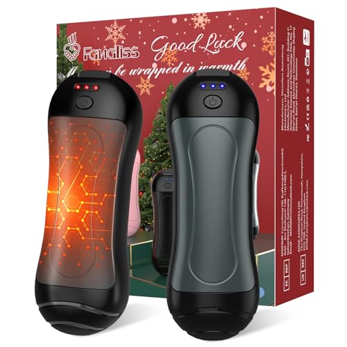 Scaldamani Elettrico Riutilizzabile 2-Pack, FANDLISS 6000 mAh Grande Batteria USB Ricaricabile Design Magnetico Scaldamani Portatile per Sport All'aperto Campeggio Escursionismo,Nero Grigio