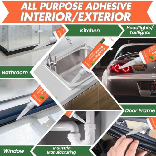 Image of RTV Silicone Adhesive Sealant - 100% Silicone, Waterproof, Strong Adhesion, Shrink & Crack Resistant, All-Purpose Caulk for Car, Kitchen, Bathroom, Window & Door Sealing - 3.4 Fl. Oz (Grey)