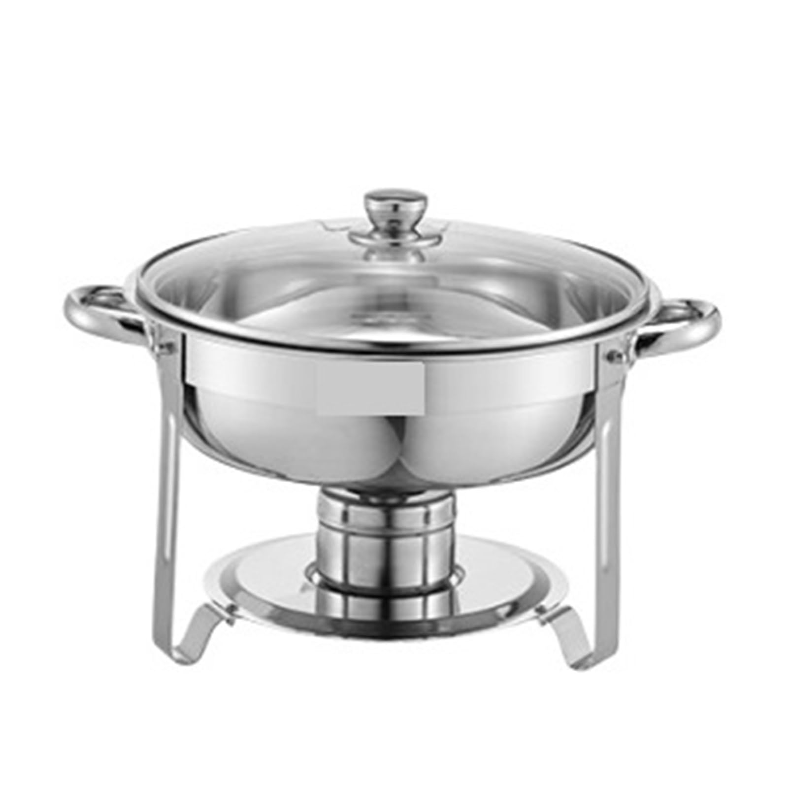 Calentador De Catering Acero Inoxidable con Tapa Cristal For Banquete Fiesta Calor Duradero