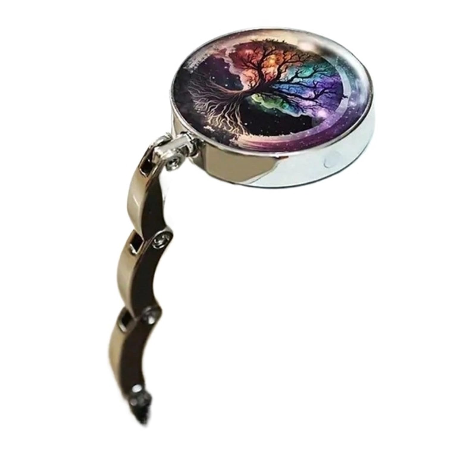 GHHZML Handbag Hooks for Tables Foldable Bag Hook Happiness Tree Pattern Travel Portable Hooks Table Edge Hanging Storage Hanger Key Ring Rack(Color5)