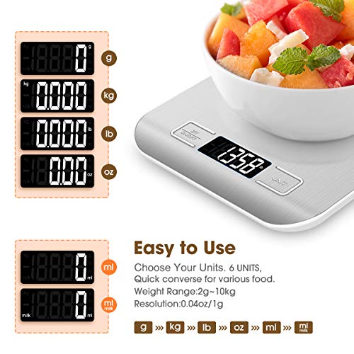 Mik-Nana CX-002 Food Scale, 22Lb Digital Kitchen Scale Weight Grams And Oz thumb #2