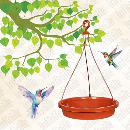 Image of Bird Feeder Water & Food Tray with Nest | Hanging Balcony Bird Feeder for Home Garden | Attracts Sparrows, Parrots, and More - Ideal for Outdoor Use (Trey Bowl)