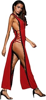 قميص نوم ناعم طويل مفتوح من الجانبين