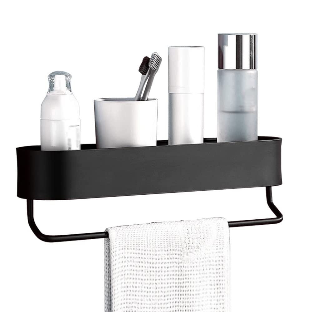 Étagère à serviettes d'angle pour douche noire pour libérer de l'espace au mur 30cm