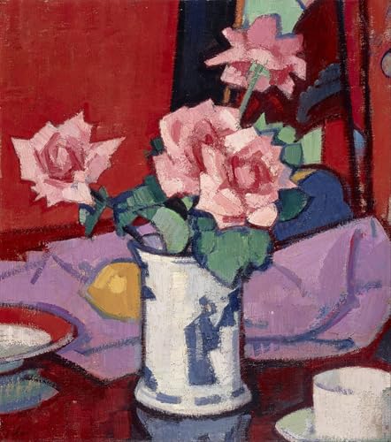 Vase chinois roses par Samuel John Peploe poster de salon