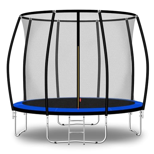 Baunsal® Trampolin Outdoor Ø 366 cm (FGIS) blau-schwarz als Komplettset Gartenspielzeug Kindertrampolin Gartentrampolin rund Garten Spielzeug für Kinder