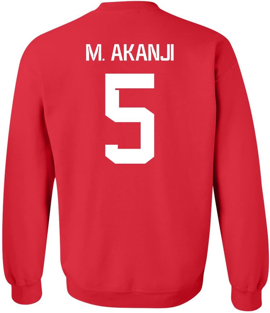 FLAURA Switzerland Soccer #5 Akanji World Football Fans Adult Crewneck Sweater