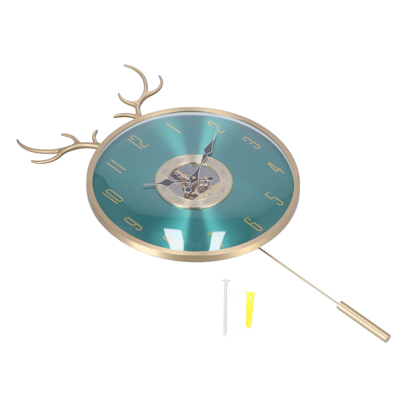 Wanduhr Kupfer Hirschkopf Pendel 18,5 X 13,4 Zoll (JY-81026I grün)