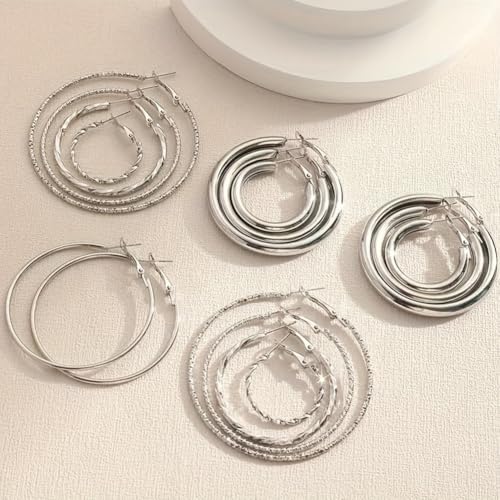 8 - Piece Set of Elegant and Simple Hoop Earrings for Women - Ideal for Daily Wear and Perfect as Gifts4