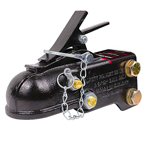 NBJINGYI 2-5/16 Adjustable Channel Mount Trailer Coupler 15 000 lbs Capacity Heavy Duty Cast Steel Sleeve-Lock Coupler with Mounting Hardware Kit Black