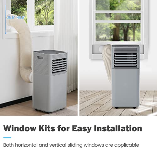Image of GOFLAME Portable Air Conditioner, 8000 BTU Powerful AC Unit with Remote Control and 4 Universal Casters, 3-IN-1 Air Cooler & Dehumidifier & Fan with 24H Timer for Living Room, Bedroom, Office, Grey