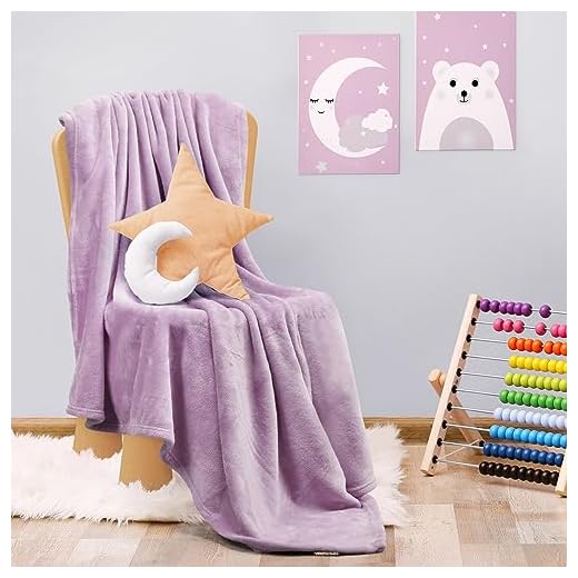 Utopia Bedding Fleece Blanket Kids Size Lilac 300GSM Luxury Blanket for Couch Sofa Bed Anti-Static Fuzzy Soft Blanket Microfiber (43x55 Inches)
