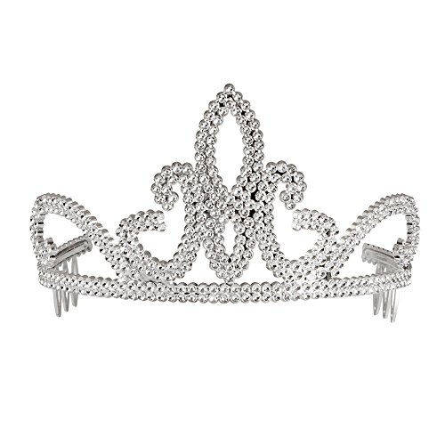 CORONA TIARA ARGENTO ACCESSORI PER ABITO VESTITO TRAVESTIMENTO CARNEVALE BAMBINA
