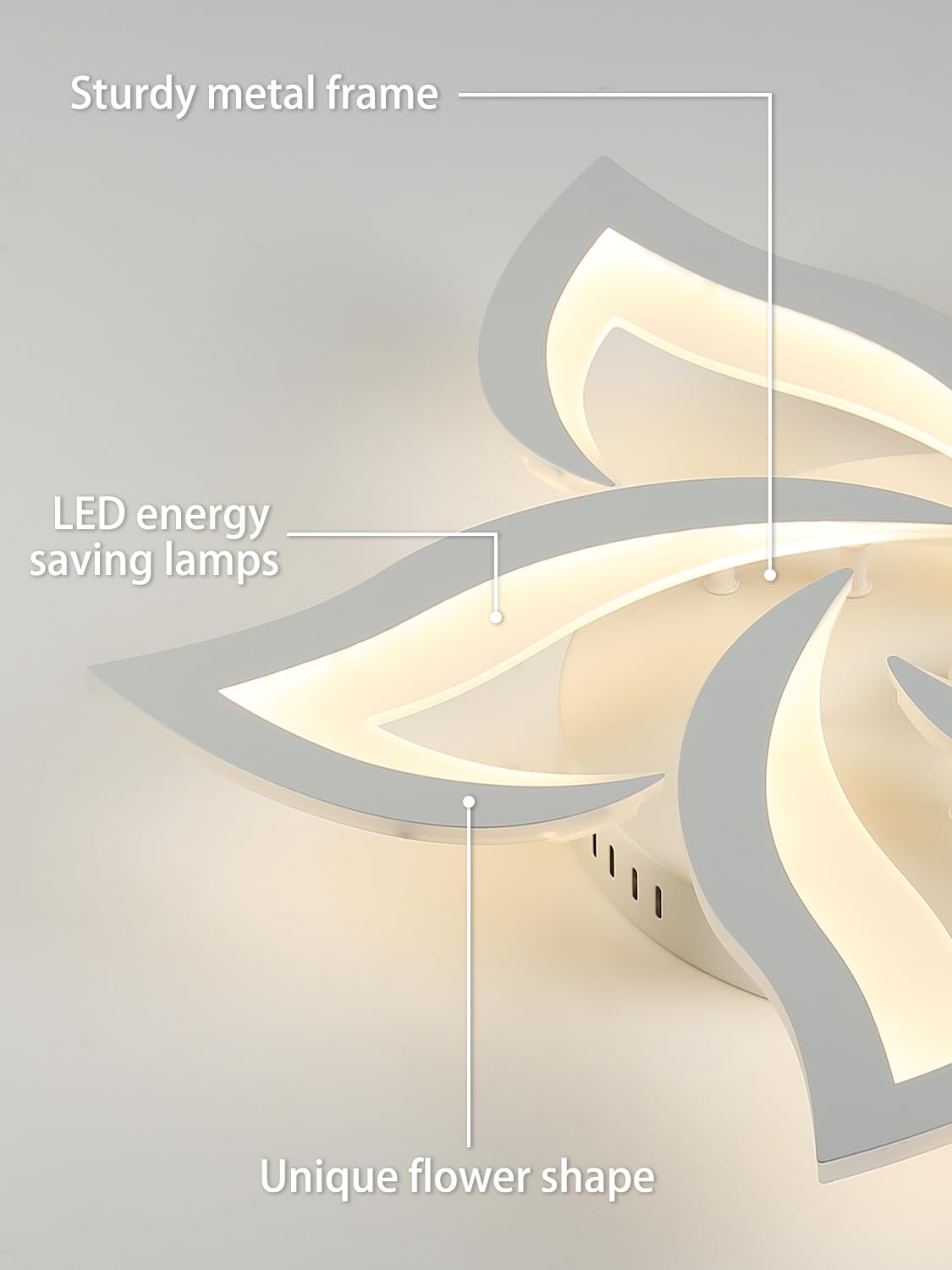 58CM LED Deckenleuchte Wohnzimmer Dimmbar Deckenlampe Blume | Moderne Schlafzimmer Lampe decke Kreis Wohnzimmerlampe mit Fernbedienung 3000K-6000K Weiß Schlafzimmerlampe Esszimmer Küche