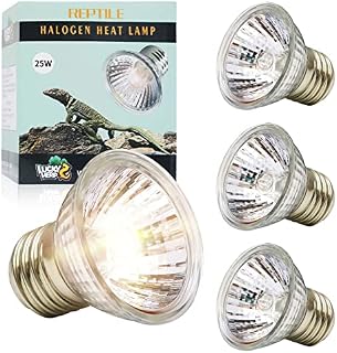LUCKY HERP 4 Pack 25W UVA UVB Reptile Light Bulbs, Heat Lamp Bulbs for Reptiles and Amphibians, Basking Light Bulb for Turtle, Bearded Dragon, Lizard Heating Use