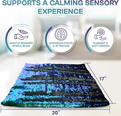 SENSORY4U Weighted Lap Pad for Kids - 5lb Sensory Blanket with Sequin Flip Fabric for Tactile Play - Ideal for Calming & Everyday Use - Image 3