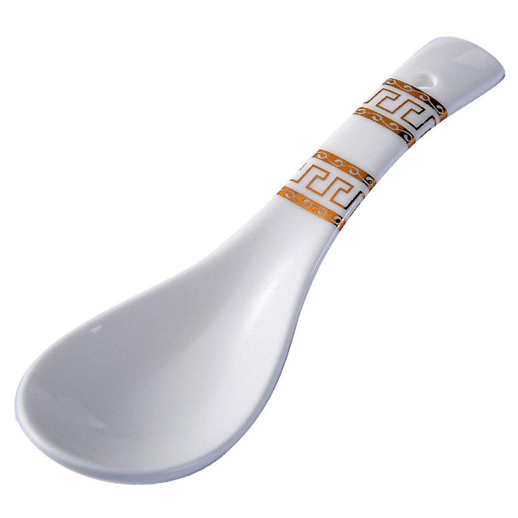 Ensemble de cuillères à Soupe en céramique, Petite cuillère Haut de Gamme, cuillère à Riz, 10 pièces, cuillère en Porcelaine de Style européen, Longueur de 5,5 Pouces, 5 Motifs, CU