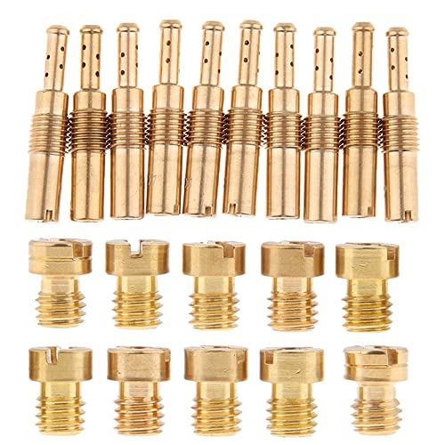 CENPEK 20 Piece Carburetor Main Jet Set Including 10 Carburetor Main Jets and 10 Slow Pilot Jet for Car, Keihni, OOK, CKV, PMW.