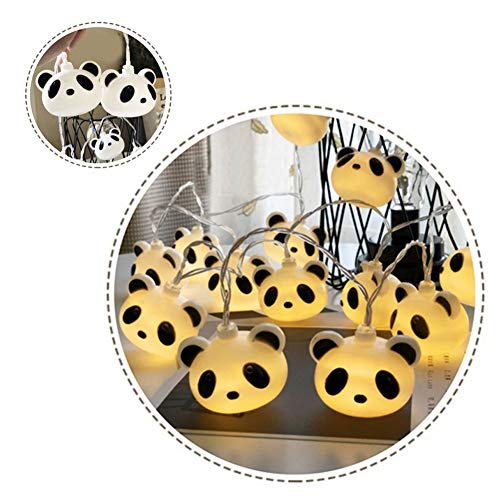 Preisvergleich Produktbild Batteriebetriebene Lichterketten, Lichterkette Mit Panda-Form Warmen Weißen LEDs Auf Silberdraht (Size : 4.9FT 10LED)