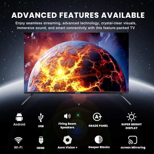 Image of Uniboom 108 CM (43 Inches) Full HD Smart QLED Android TV 2026 | 1000+ Apps Support | USB Ports | Smart Voice Control | 30W Sonic Boom Speakers | Cloud Voice Connect | UB43S-E-QCLB