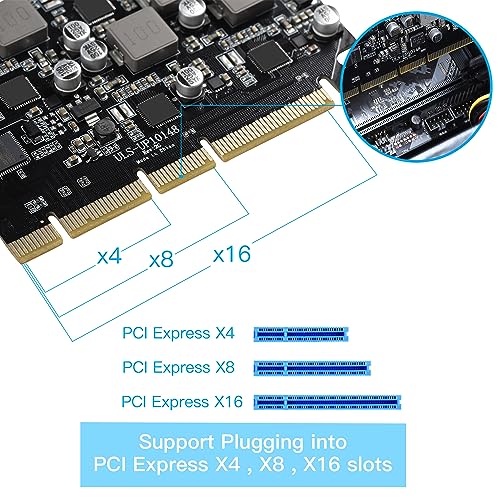 Tarjeta PCIe USB Gen 2 con 4 puertos USB Tipo C 10 Gbps PCIe USB3.1 para PC 4