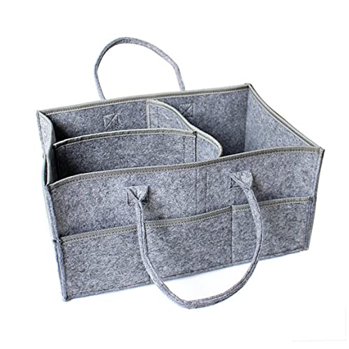 NaciZuo Organizadores de pañales, Bolsa de Almacenamiento de guardería Pañal de bebé Caddy Organizer Fieltro Portátil Organizador Neponador Gris