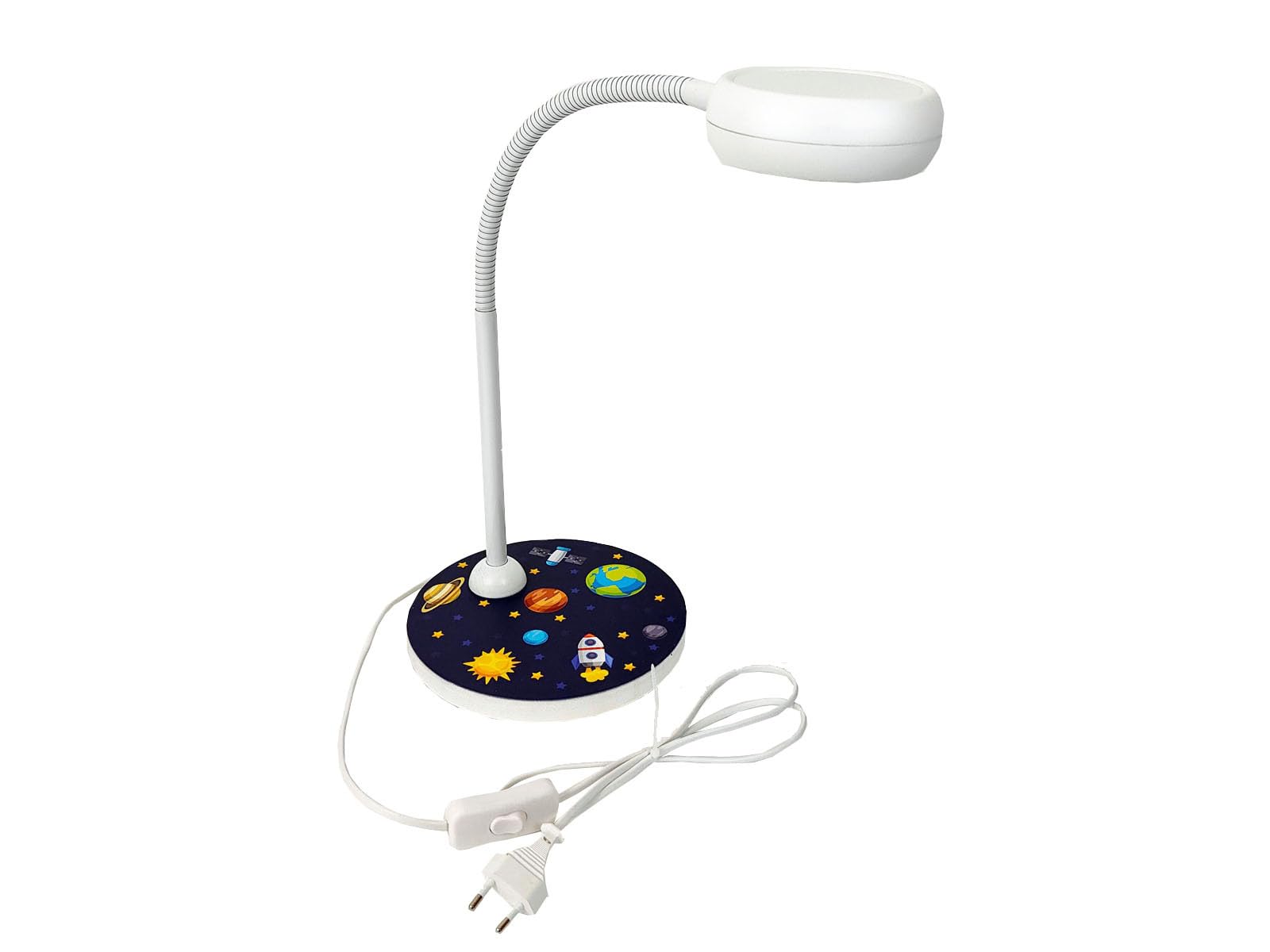 meineWunschleuchte Kinderzimmer Schreibtischlampe WELTALL mit Flexarm, Höhe 43cm