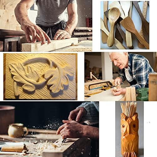 Fycooler Wood Carving Tools Kit,18PCS Professional Wood Carving Tools Set with Grindstones, Professional Hand Carving Knife Tools for Wood, Fruit, Vegetable Carving Sculpture and Wax DIY Craft