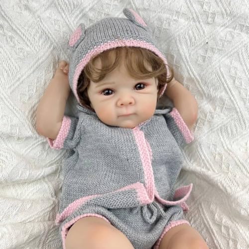 ROSHUAN Reborn Baby Dolls Girl - Muñecas realistas de silicona de cuerpo completo de vinilo que se ve real para bebés, ojos abiertos, muñeca de bebé recién nacido, muñeca realista para niños y