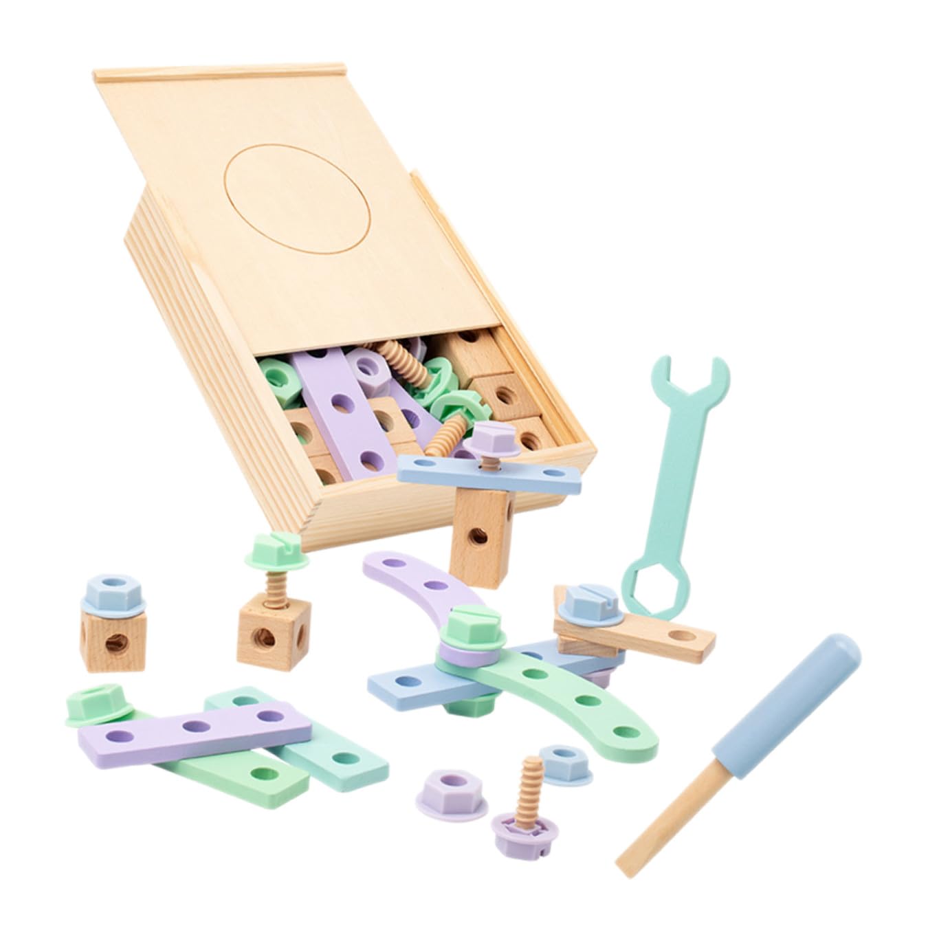 Didiseaon Set di Utensili Giocattolo in Legno Apprendere Figure e Colori Ragazzo Ragazza e per Kit Educativo Sviluppare Abilità Manuali Decorazioni Scuola